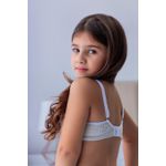 SUTIÃ INFANTIL NO ALGODÃO ESTILO TOP COM BOJO REMOVIVEL CINZA MÉDIO