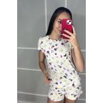 PIJAMA ADULTO VISCOSE DE ALGODÃO SHORT E BLUSA MANGUINHA JARDIM