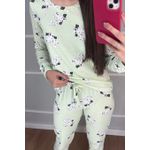 PIJAMA ADULTO VISCOSE DE ALGODÃO CALÇA E BLUSA LONGA COM PUNHO CACHORRO