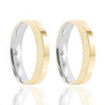 Par de Alianças de Moeda Diamantada - M24K35