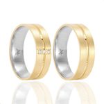 Par de Alianças de Moeda Diamantadas - MA1268