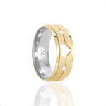 Par de Alianças de Moeda Diamantadas - MA1274