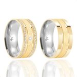 Par de Alianças de Moeda Cravejadas 8mm - MA1549