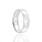 Par De Alianças Foscas Em Prata 950 Cravejada 24k80