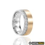 Par de Alianças de Namoro em Prata 950 com Capa de Ouro 10K Amarelo - 24K113