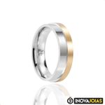 Par de Alianças de Namoro em Prata 950 com Capa de Ouro 10K - 24K115