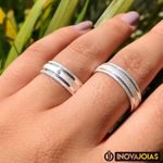Par de alianças de namoro em Prata 950 - 24K44
