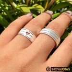 Par de Alianças de Namoro em Prata 950 - 24K53