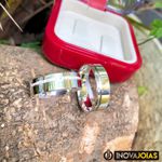 Alianças Cravejadas de Namoro em Prata 950 - 24K76