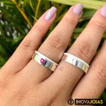 Par de Alianças de Namoro em Prata 950 - 24K84