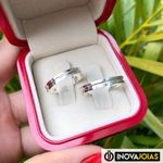 Par de Alianças Finas de Namoro em Prata 950 - IM03