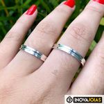 Par de Alianças Finas de Namoro em Prata 950 - IM03
