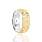 Par de Alianças de Moeda Diamantada - M24K24