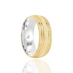 Par de Alianças de Moeda Diamantada - M24K24