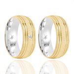 Par de Alianças de Moeda Diamantada - M24K24