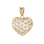 Pingente Coração Trabalhado Médio 20 mm Ouro 18k 750