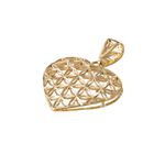 Pingente Coração Trabalhado Médio 20 mm Ouro 18k 750
