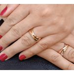 Aliança Casamento Tricolor Tripla Ouro 18k/750 Amarelo Branco e Rose 3.00mm Cada Aro Abaulada Polida - 10034