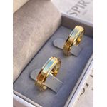 Par de Alianças Casamento Modelo Trabalhado Ouro 18k/750 5.00mm Reta Polida/Fosca - 10053