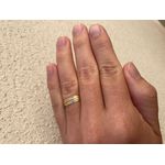 Par de Alianças Casamento Modelo Trabalhado Tricolor Ouro 18k/750 5.00mm Reta Polida/Fosca - 10054