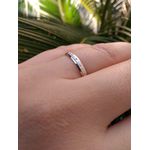 Par de Alianças Casamento Modelo Diamantado Ouro 18k/750 2.70mm Reta Fosca Com Ródio - 10076