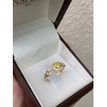 Anel de Formatura Em Ouro 18k/750 5.00mm x 0,9mm De Largura Polido/Fosco 1 Pedra De 4.00mm 14 Pedras de 1,25mm - 70058
