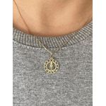 Colar Com Pingente Nossa Senhora Aparecida 15mm Ouro 18K