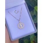 Colar Com Pingente Nossa Senhora Aparecida 15mm Ouro 18K