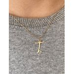 Colar Com Pingente Letra Personalizado 15mm Ouro 18K 