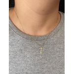 Colar Com Pingente Letra Personalizado 15mm Ouro 18K 