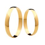 Par de Alianças Casamento Modelo Tradicional Ouro 18k/750 3.00mm Abaulada Polida - 10007