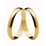 Par de Alianças Casamento Modelo Tradicional Ouro 18k/750 3.30mm Abaulada Polida - 10009