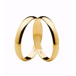 Par de Alianças Casamento Modelo Tradicional Ouro 18k/750 3.40mm Abaulada Polida - 10010