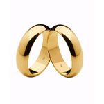 Par de Alianças Casamento Modelo Tradicional Ouro 18k/750 5.80mm Abaulada Polida - 10020