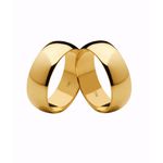 Par de Alianças Casamento Modelo Tradicional Ouro 18k/750 7.00mm Abaulada Polida - 10021
