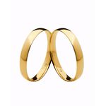 Par de Alianças Casamento Modelo Tradicional Ouro 18k/750 3.00mm Abaulada Polida Anatômica/Confort - 10023