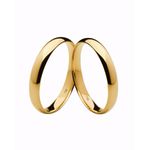 Par de Alianças Casamento Modelo Tradicional Ouro 18k/750 3.30mm Abaulada Polida Anatômica/Confort - 10024