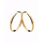 Par de Alianças Casamento Modelo Tradicional Ouro 18k/750 2.00mm Reta Canto Chanfrado Polida - 10030