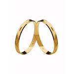 Par de Alianças Casamento Modelo Diamantado Trabalhado Ouro 18k/750 2.60mm Reta Polida - 10035