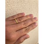 Par de Alianças Casamento Modelo Diamantado Ouro 18k/750 4.00mm Abaulada Polida - 10043