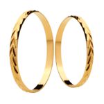 Par de Alianças Casamento Modelo Diamantado Trabalhado Ouro 18k/750 2.00mm Reta Polida - 10045