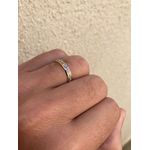 Par de Alianças Casamento Modelo Trabalhado Ouro Amarelo/Branco 18k/750 3.50mm Reta Polida Com Ródio - 10048