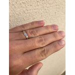 Par de Alianças Casamento Modelo Trabalhado Ouro Amarelo/Branco 18k/750 3.50mm Reta Polida Com Ródio - 10048
