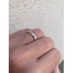 Par de Alianças Casamento Modelo Trabalhado Ouro Amarelo/Branco 18k/750 4.50mm Reta Polida Com Ródio - 10049