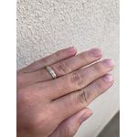 Par de Alianças Casamento Modelo Trabalhado Ouro Amarelo/Branco 18k/750 4.50mm Reta Polida Com Ródio - 10049