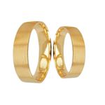 Par de Alianças Casamento Modelo Trabalhado Ouro 18k/750 5.00mm Reta Fosca Semi Anatômica/ Semi Confort - 10052 