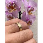 Par de Alianças Casamento Modelo Trabalhado Ouro 18k/750 5.00mm Reta Polida/Fosca - 10055