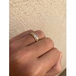Par de Alianças Casamento Modelo Diamantado Trabalhado Ouro 18k/750 5.50mm Reta Polida Com Ródio - 10059