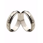 Par de Alianças Casamento Modelo Diamantado Ouro 18k/750 5.00mm Reta Fosca - 10075