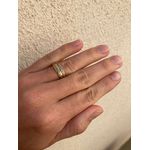 Par de Alianças Casamento Modelo Trabalhado Ouro 18k/750 7.00mm Reta Polida Com Ródio - 10083